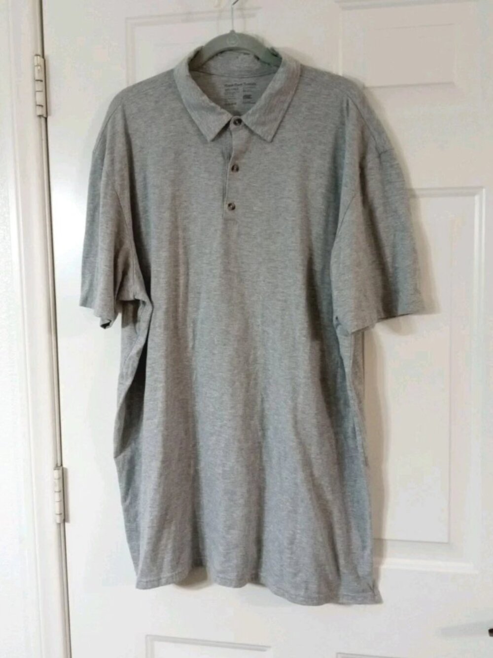 Fresh Clean Threads Polo Shirt Men's 3XLT StratuSoft Blend Gray Short Sleeve